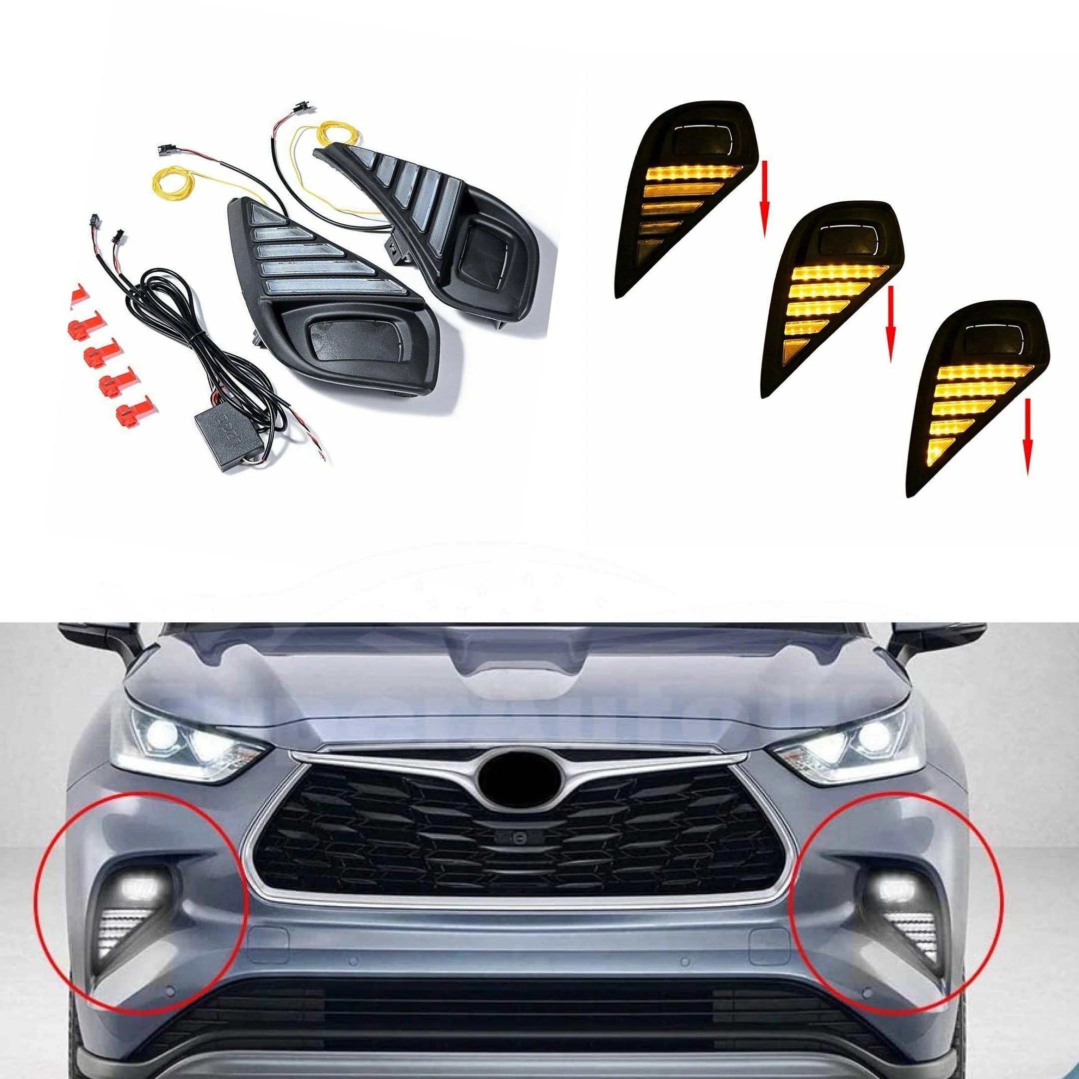 Daytime Running Fog Light -Tri Colors | Toyota Highlander (20-24)