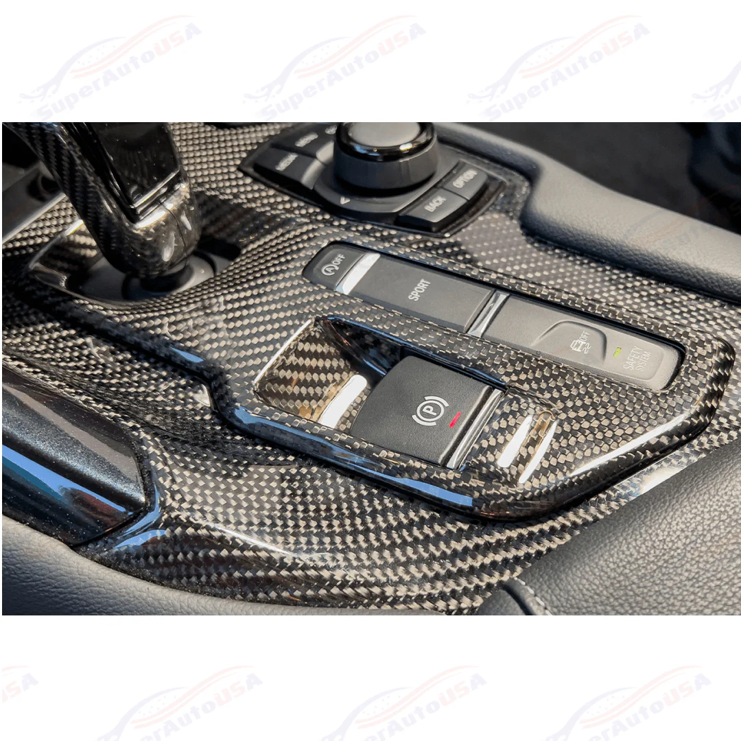 For 2020-Up Toyota Supra Carbon Fiber Center Gear Shift Box Cover - Image 3
