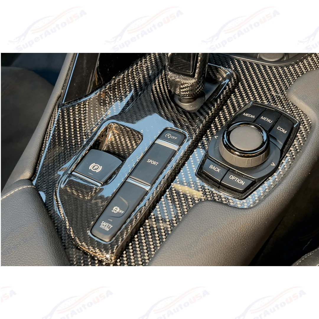 For 2020-Up Toyota Supra Carbon Fiber Center Gear Shift Box Cover - Image 5