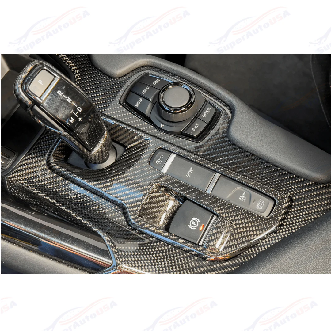 For 2020-Up Toyota Supra Carbon Fiber Center Gear Shift Box Cover - Image 9