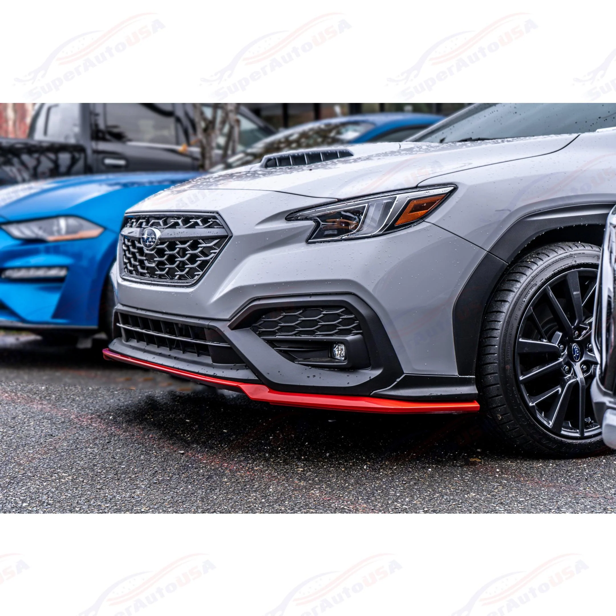2022-2026 Subaru WRX VB - STI Style Front Lip - Cherry Red (3pc) - Image 6