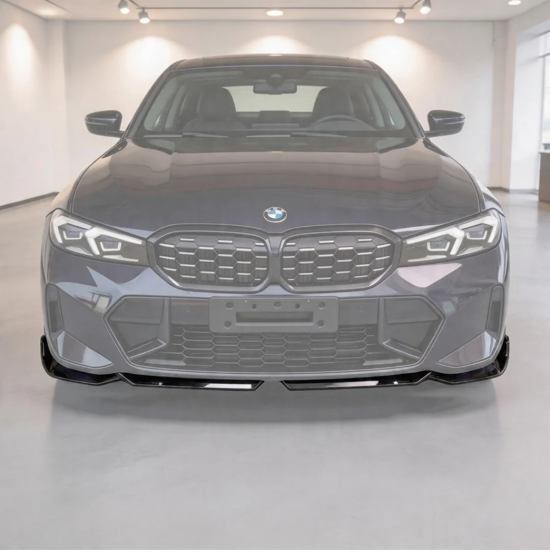For 2023-2025 BMW G20 3 Series - Front Bumper Lip - Gloss Black