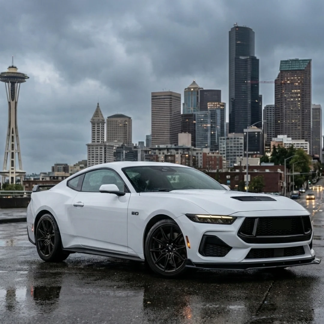 For 2024-2026 Ford Mustang S650 Gloss Black Front Bumper Lip Splitter - Image 2