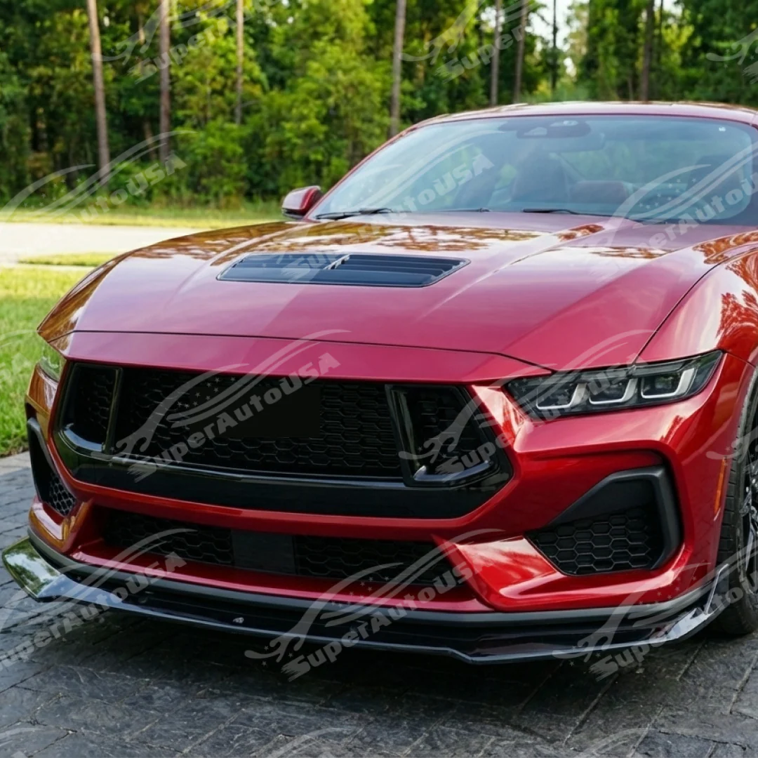 For 2024-2026 Ford Mustang S650 Gloss Black Front Bumper Lip Splitter - Image 7