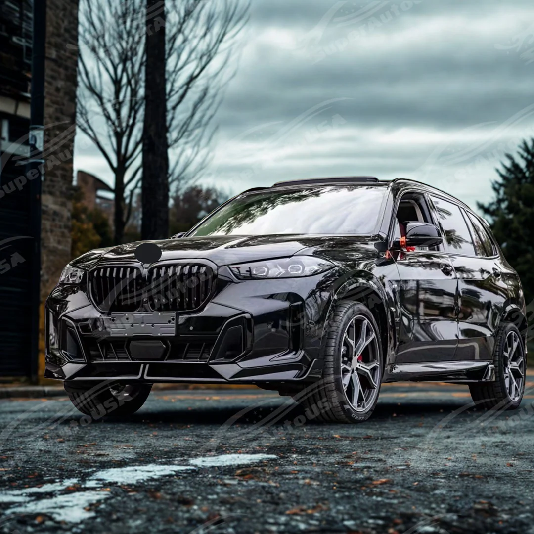 For 2024-26 BMW X5 G05 LCI M Sport Professional Style Gloss Black Shadow Line Front ornamental Grille - Image 4