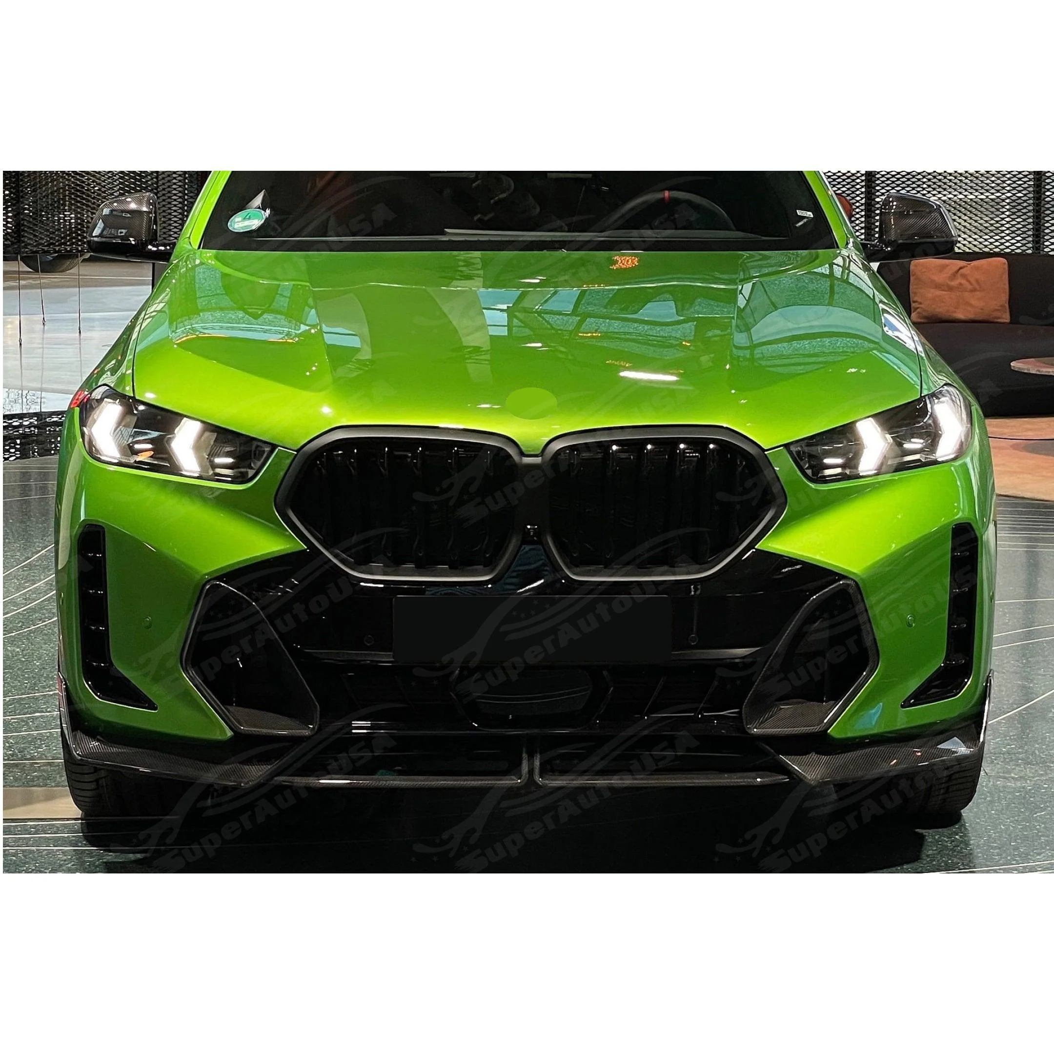 For 2024-25 BMW X6 G06 LCI M Package Gloss Black MP Style Front Lip - Image 5