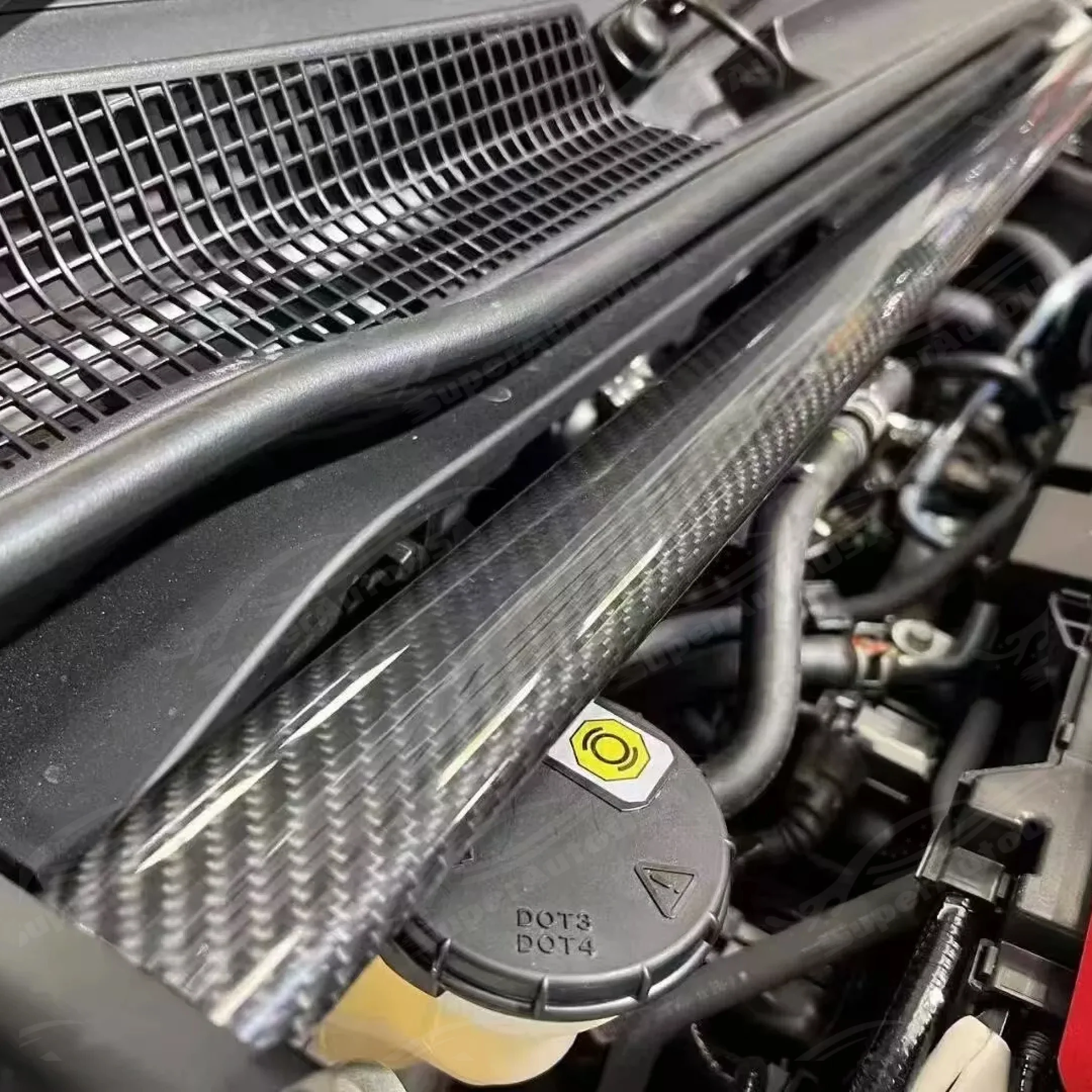 For 23+ FL5 Honda Civic Type R TCR Tuning Dry Carbon Fiber Front Strut Tower Top Brace Bar - Image 6
