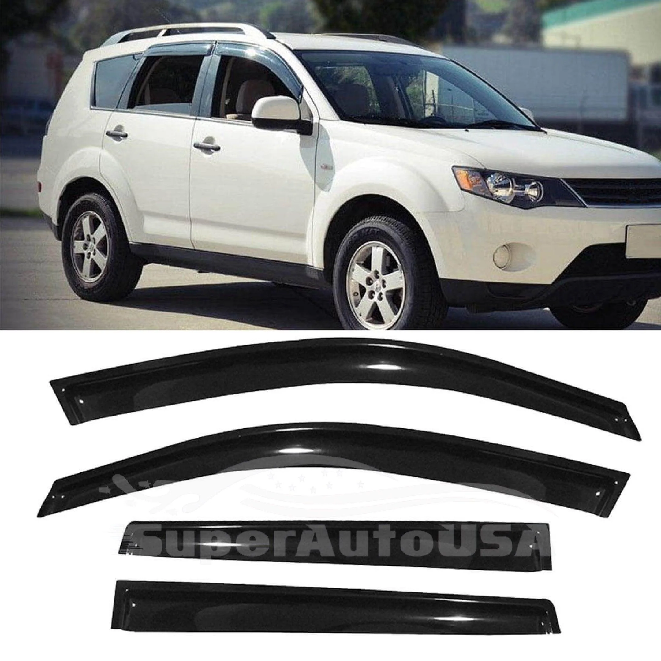 Fit 2013-2018 Acura RDX Out-Channel Vent Window Visors Rain Sun Wind Guards Shade Deflectors - Image 3