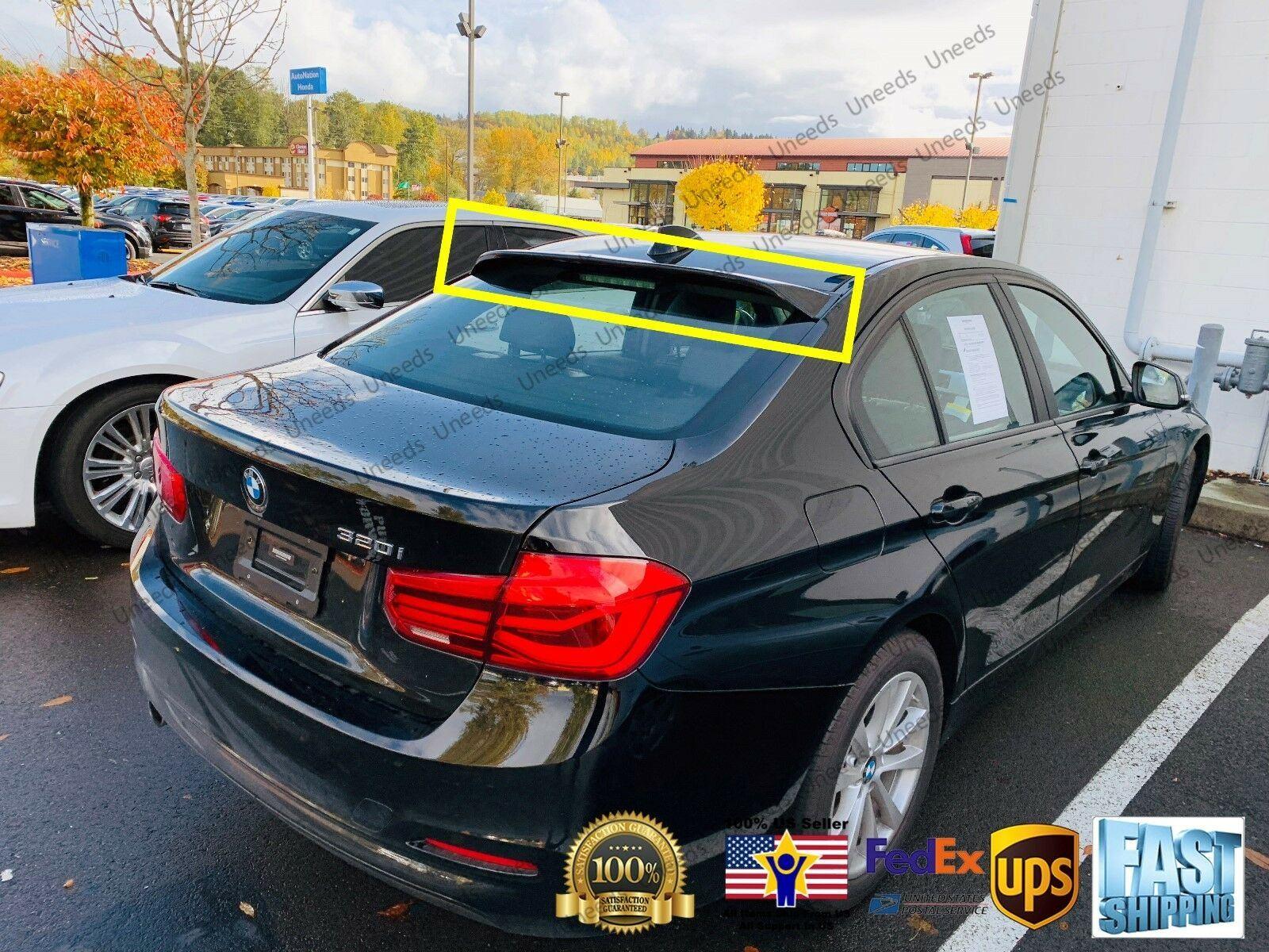 Fit 2012-2018 BMW 3 Series F30 ABS Black Rear Roof Window Visor Spoiler 3D JDM - Image 3