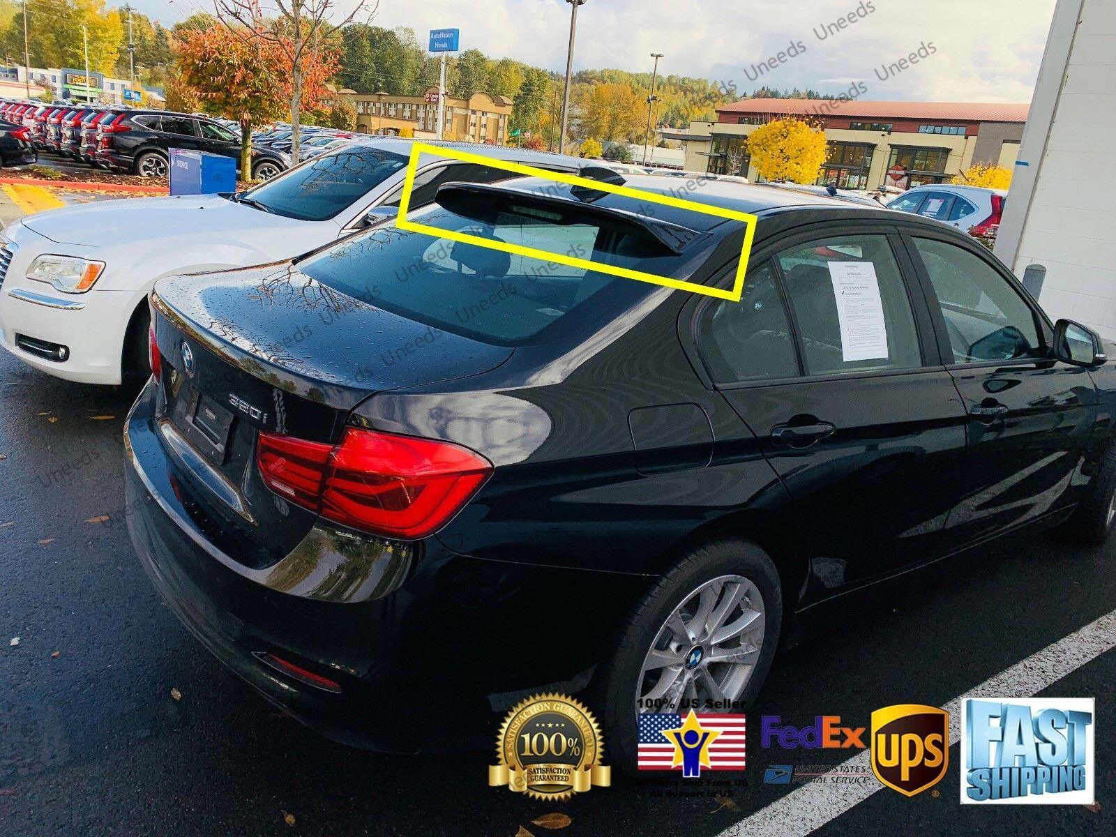 Fit 2012-2018 BMW 3 Series F30 ABS Black Rear Roof Window Visor Spoiler 3D JDM - Image 7