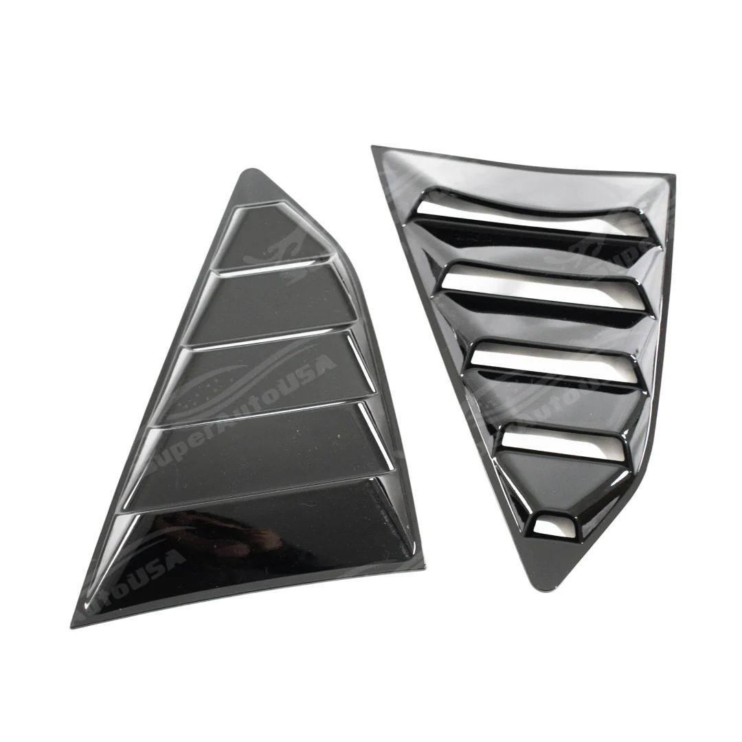 For Chevy Chevrolet Camaro 2016-2024 Gloss Black/Carbon Fiber Print Sunshade Rear Window Louver - Image 11