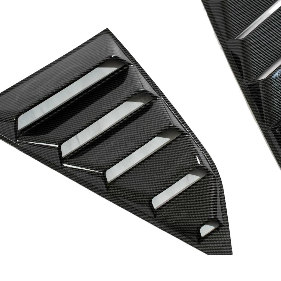For Chevy Chevrolet Camaro 2016-2024 Gloss Black/Carbon Fiber Print Sunshade Rear Window Louver - Image 16