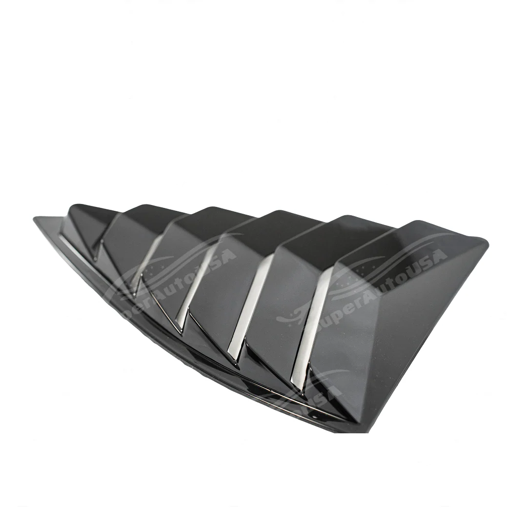 For Chevy Chevrolet Camaro 5th 2010-2015 Gloss Black / Carbon Fiber Print Sunshade Rear Window Louver - Image 8