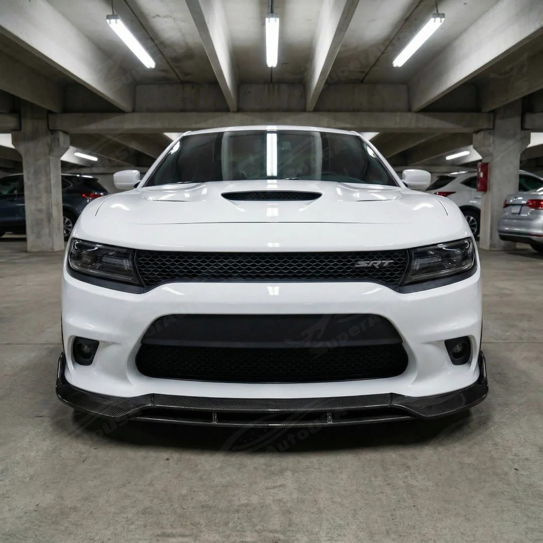 For Dodge Charger SRT 2015-2023 4-pieces Carbon Fiber Print Front Lip - Image 5