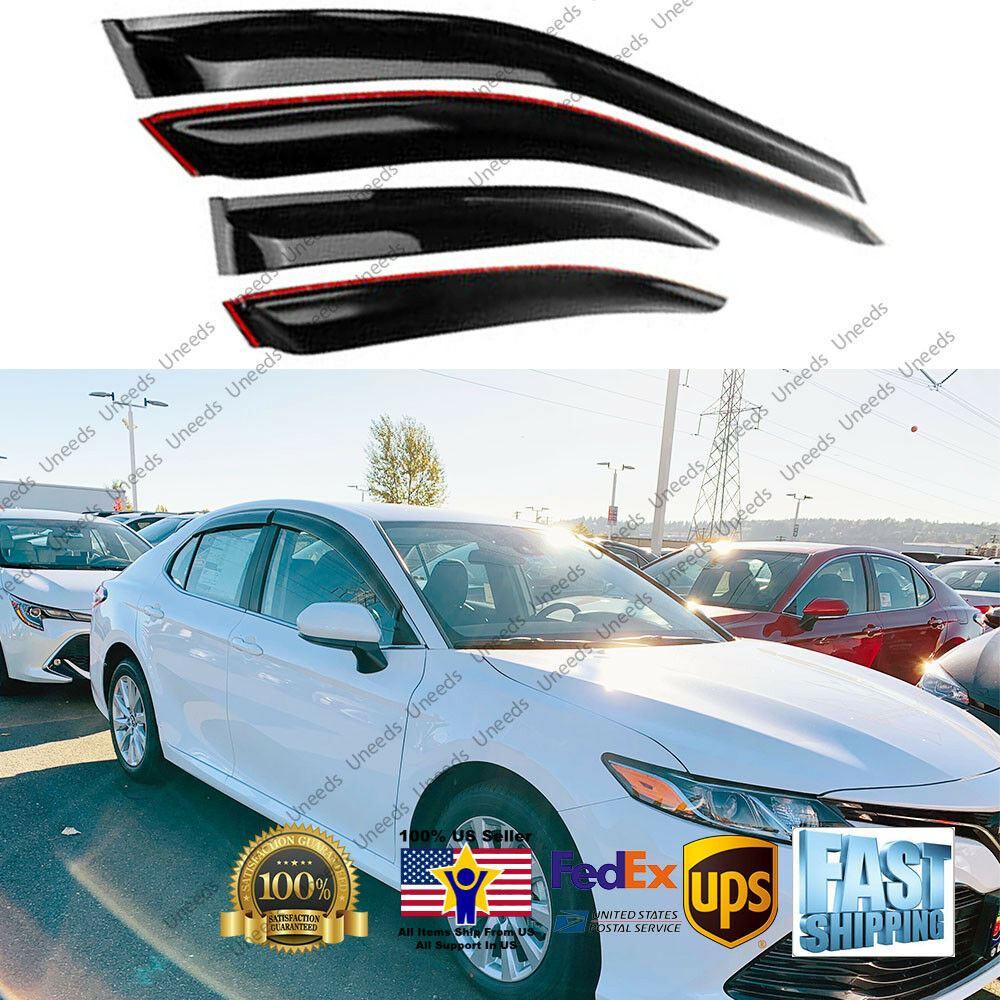 Fit 2018-2023 TOYOTA CAMRY Out-Channel Vent Window Visors Rain Sun Wind Guards Shade Deflectors - Image 2
