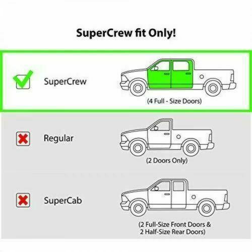 Fit 2015-2021 Ford F-150 Super Crew Out-Channel Vent Window Visors Rain Sun Wind Guards Shade Deflectors - Image 6