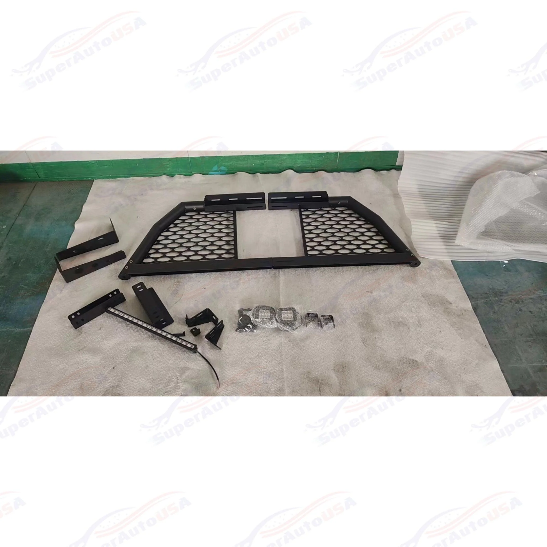 For Ford Ranger Truck LED Bar Adjustable Reinforced Steel Roll Bar Headache Rack - Image 7