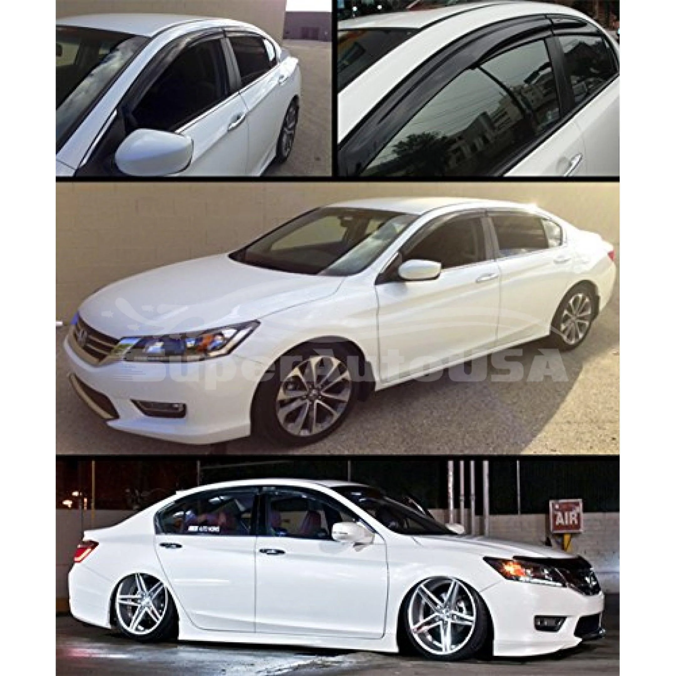 Fit 2013-2017 HONDA 9TH ACCORD 3D Mugen Style Vent Window Visors Rain Sun Wind Guards Shade Deflectors - Image 3