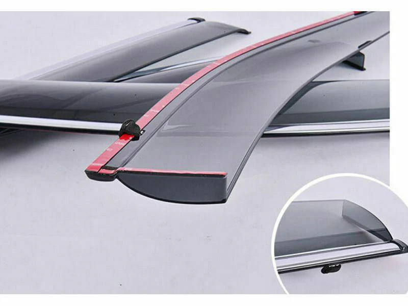 Fit 2008-2012 Honda Accord Clip-On Chrome Trim Vent Window Visors Rain Sun Wind Guards Shade Deflectors - Image 10