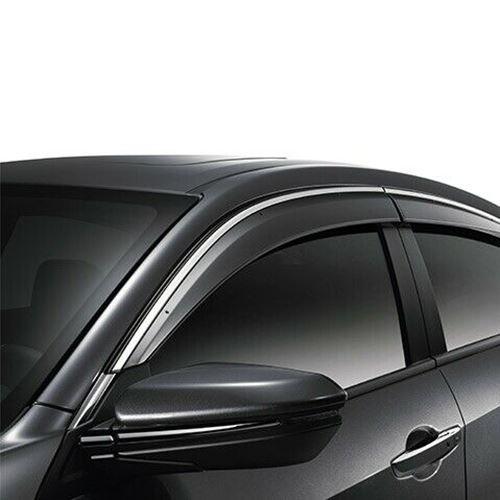 Fit 2008-2012 Honda Accord Clip-On Chrome Trim Vent Window Visors Rain Sun Wind Guards Shade Deflectors - Image 2