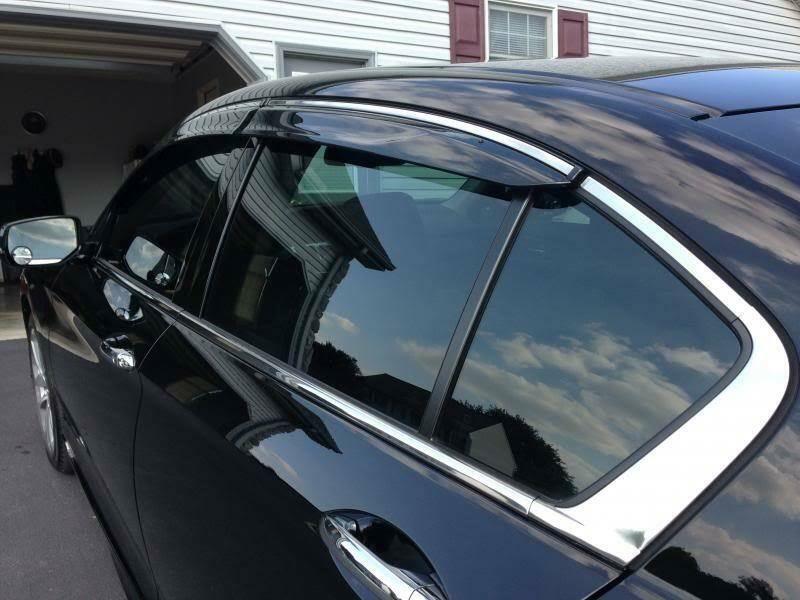 Fit 2008-2012 Honda Accord Clip-On Chrome Trim Vent Window Visors Rain Sun Wind Guards Shade Deflectors - Image 3