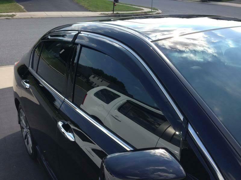 Fit 2008-2012 Honda Accord Clip-On Chrome Trim Vent Window Visors Rain Sun Wind Guards Shade Deflectors - Image 4