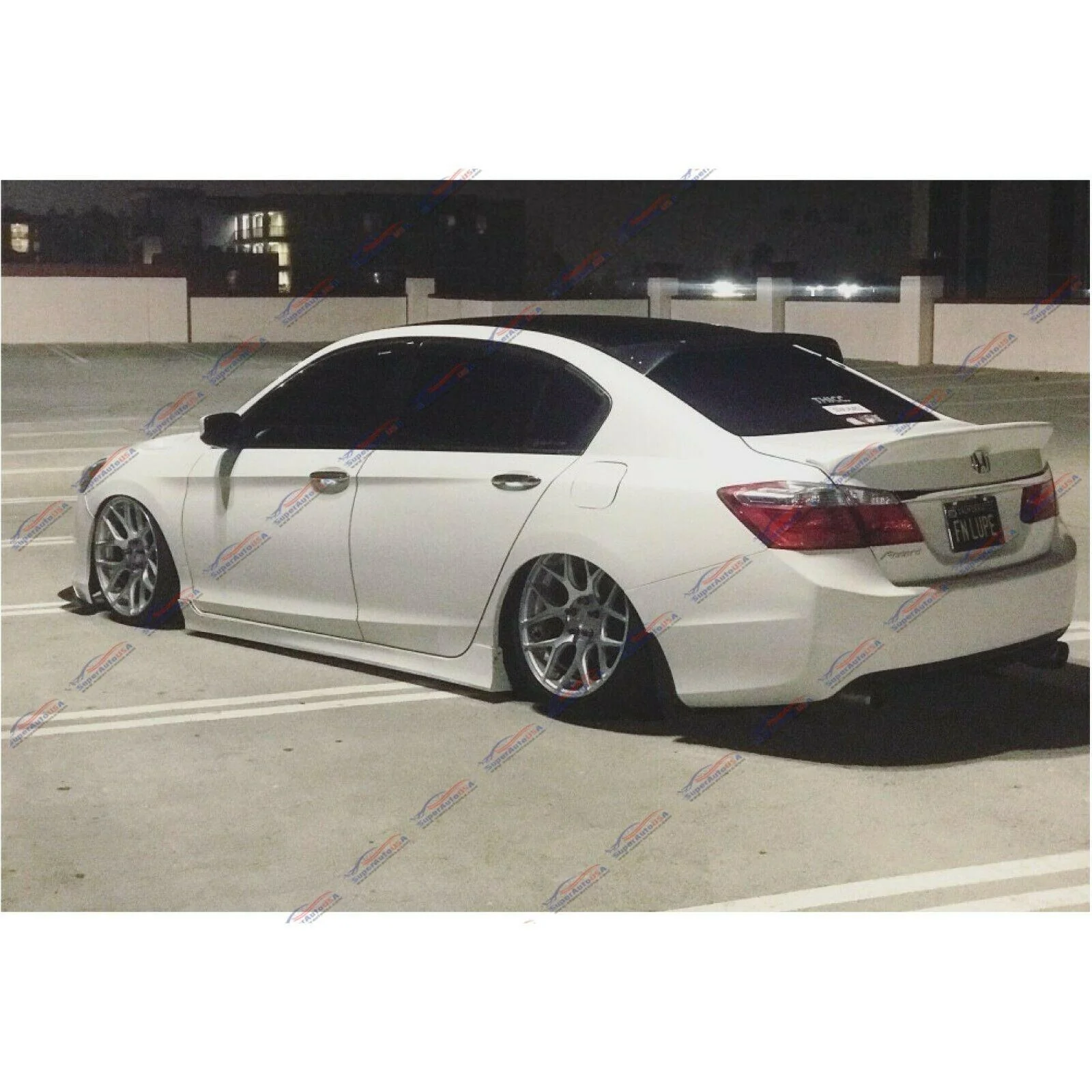 Fit 2013-2017 Honda Accord Sedan 4 Door MOD Style Side Skirts Body Kit (Unpainted Matte Black) - Image 3