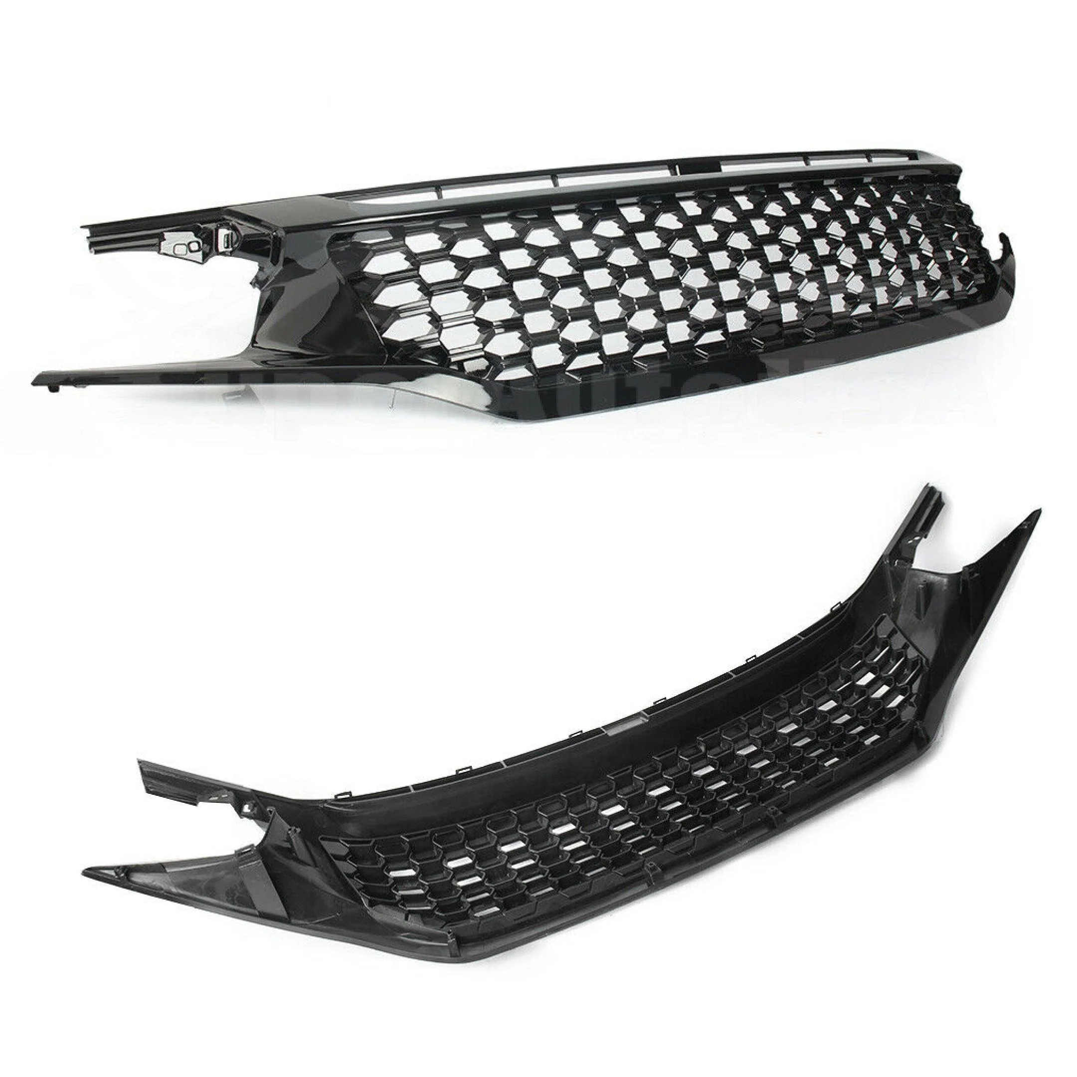 Fit 2016-2018 HONDA Civic 10 Front Bumper Center Radiator Grille Honeycomb Grill (Black) - Image 4