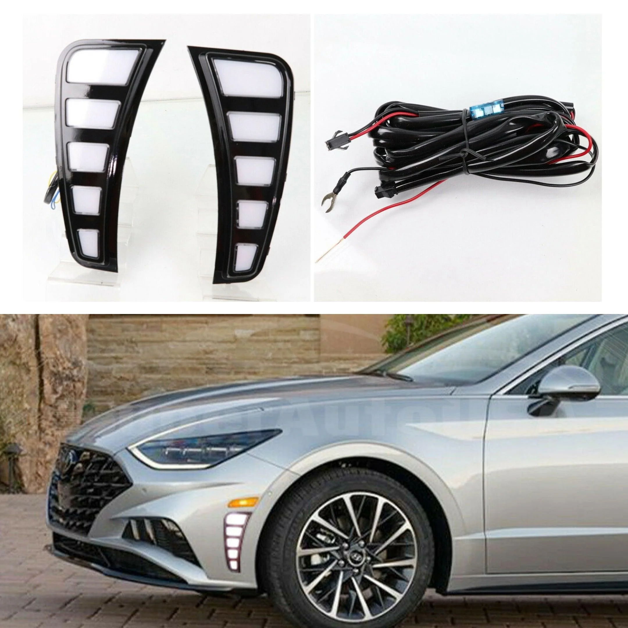 For Hyundai Sonata 2020 2021 LED DRL Daytime Running Light Turn Signal Lamp