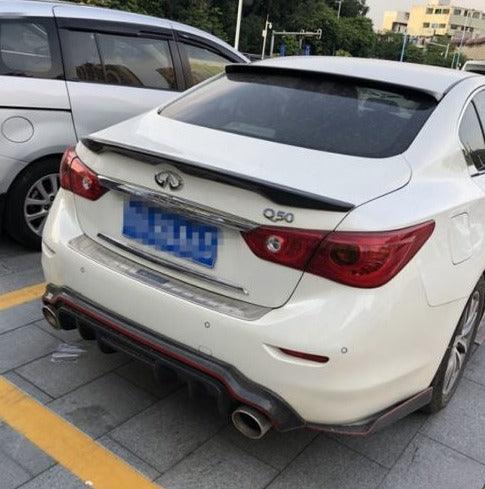 Fit 2014-2017 INFINITI Q50 Rear Trunk Spoiler wing (Gloss Black) - Image 2