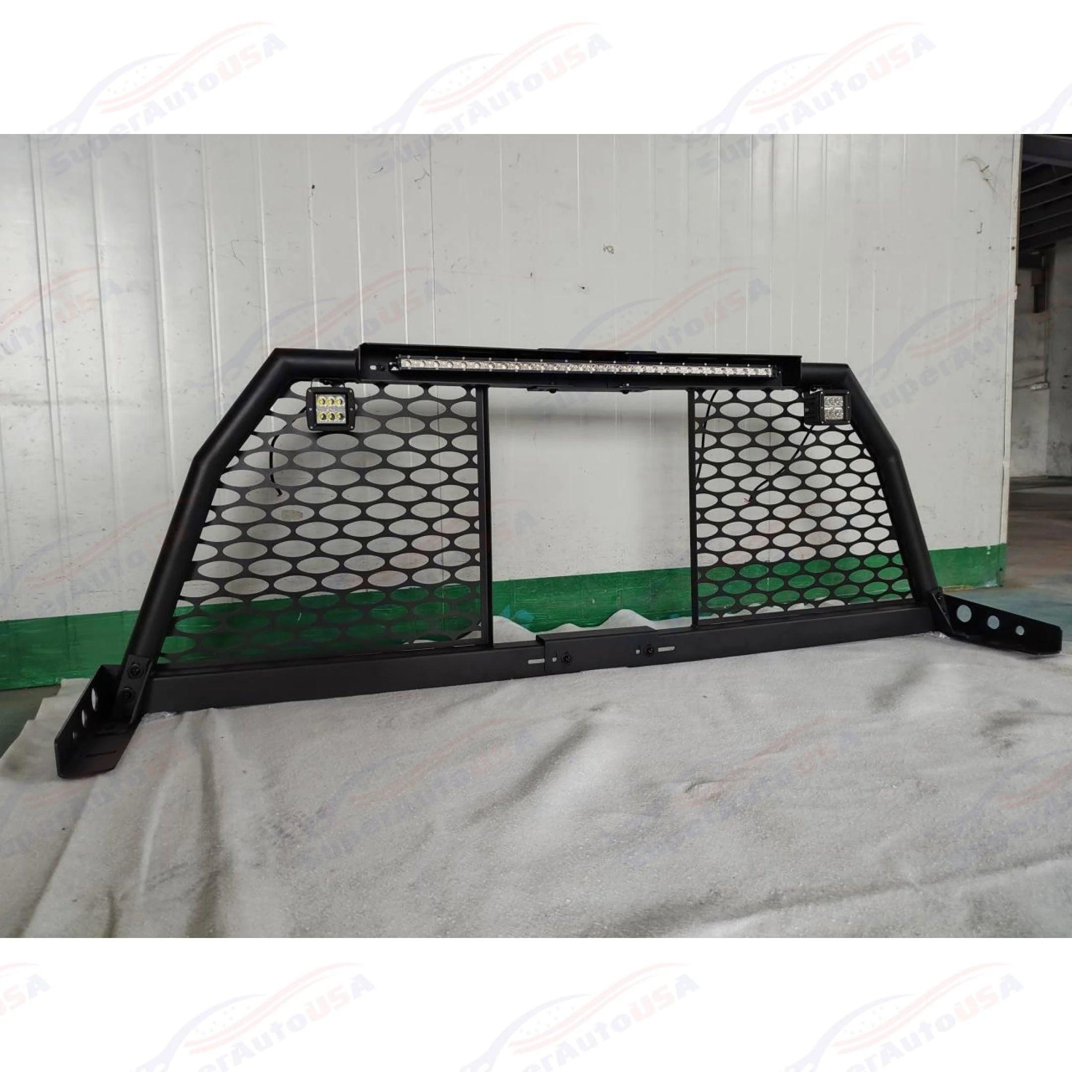 For Nissan Titan LED Light Bar Steel Matte Black Roll Bar Headache Chase Rack - Image 3