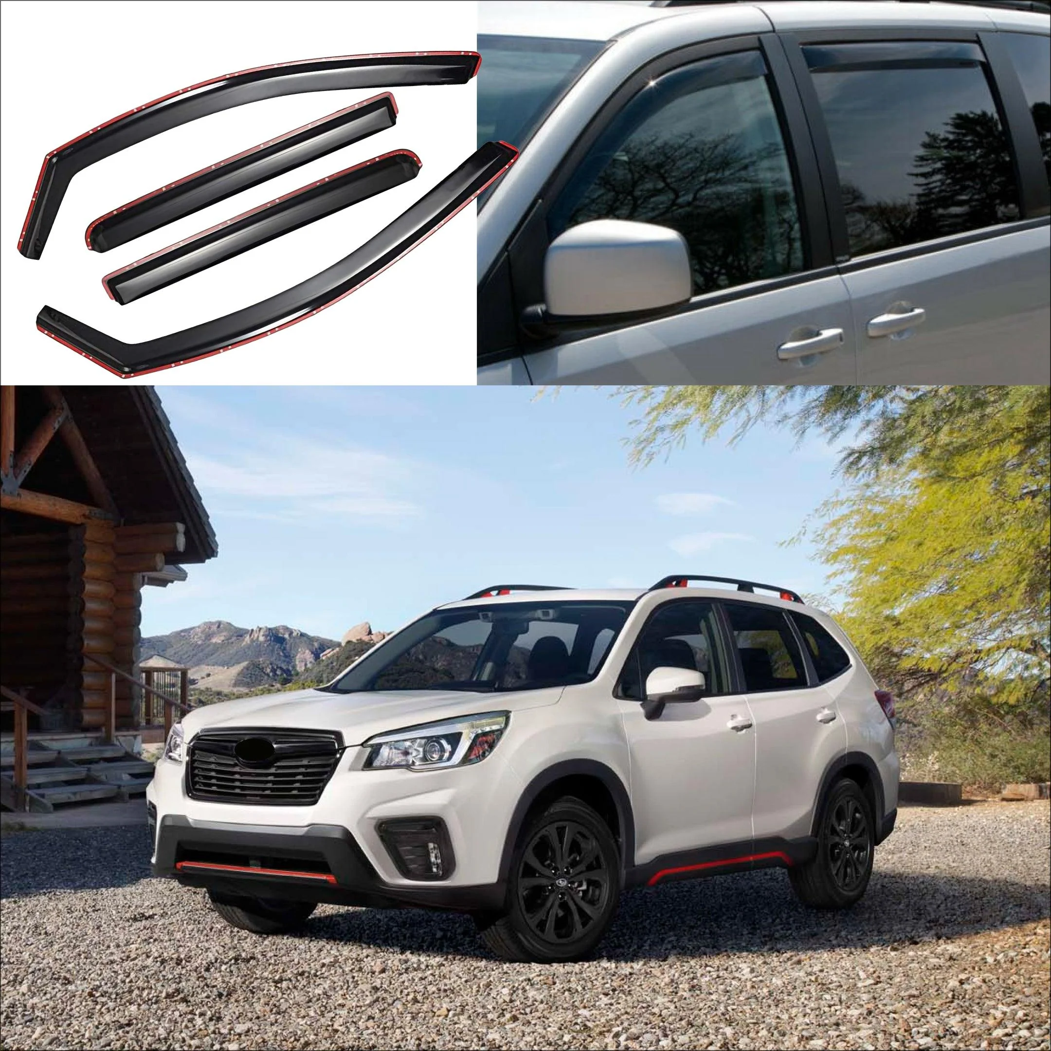Fit 2019-2025 Subaru Forester In-Channel Vent Window Visors Rain Sun Wind Guards Shade Deflectors