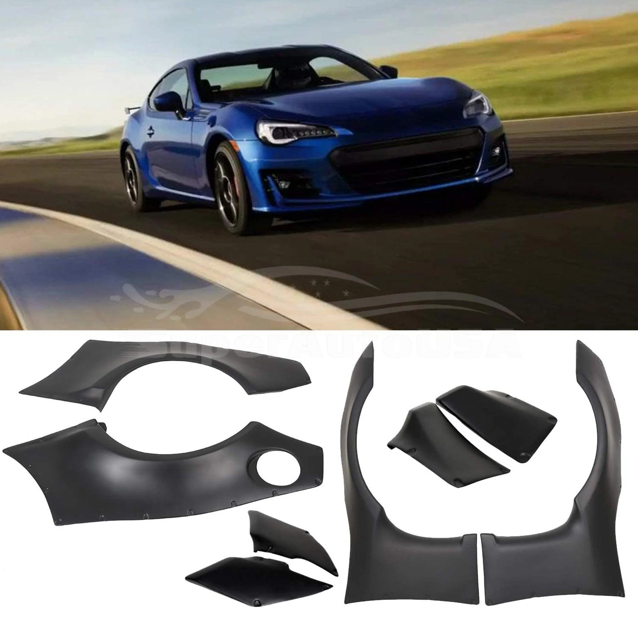 Fit 2013-2022 Subaru GT86 BRZ FR-S Wide Body 8pc Fender Flares Cover - Image 3