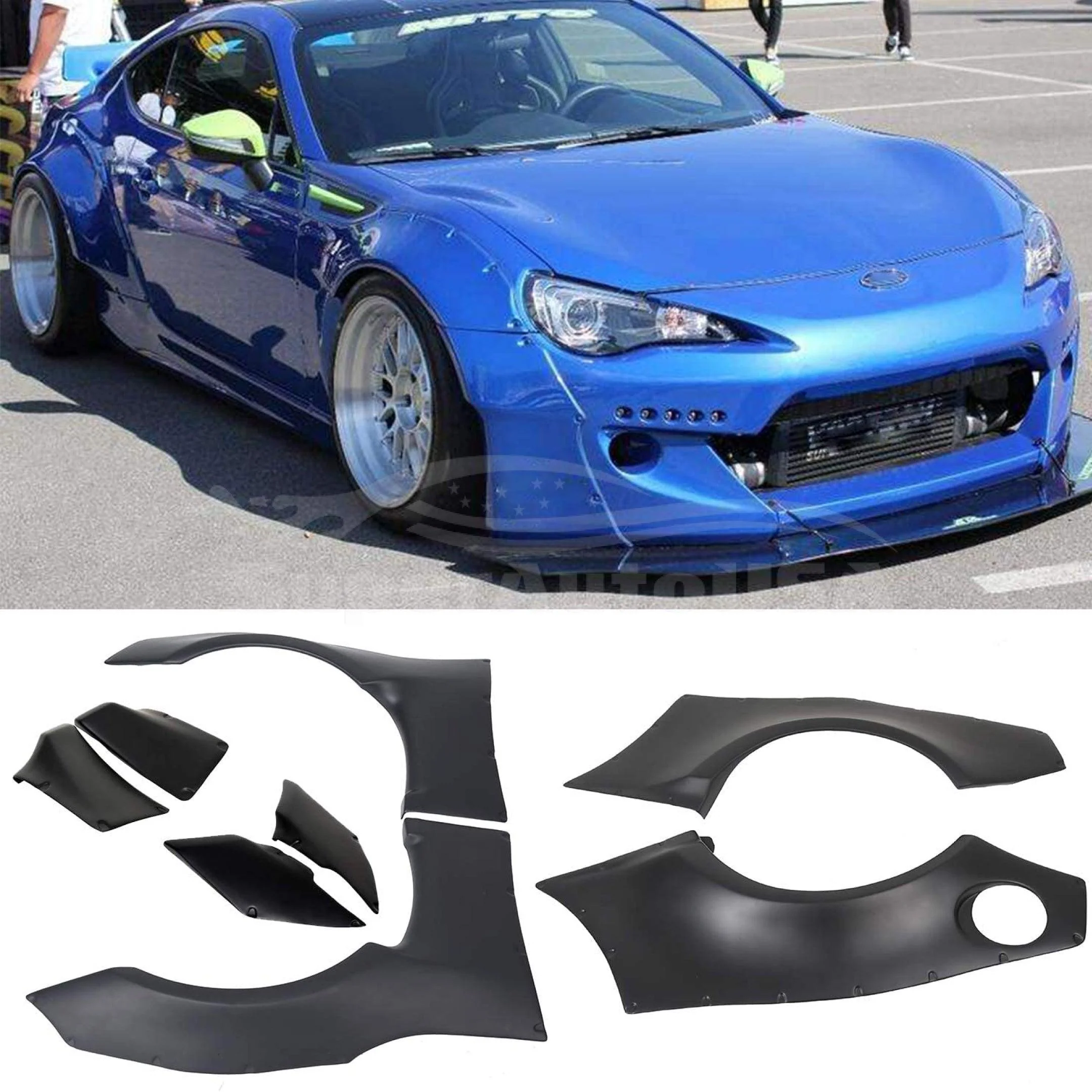 Fit 2013-2022 Subaru GT86 BRZ FR-S Wide Body 8pc Fender Flares Cover - Image 5
