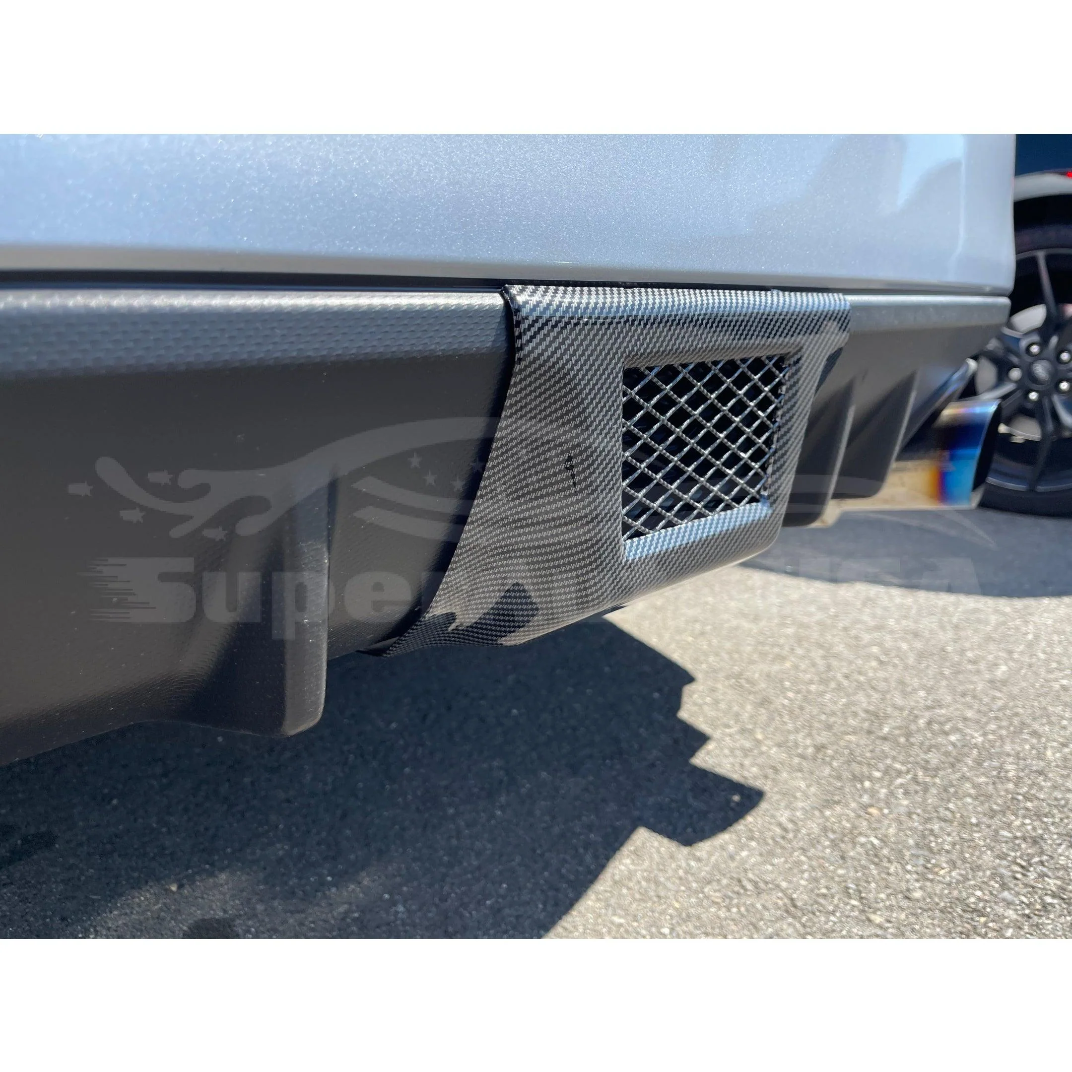 2015-2021 Subaru WRX STI VA - Rear Shark Fins & Brake Light Cover Set - Carbon Print (5pc) - Image 4