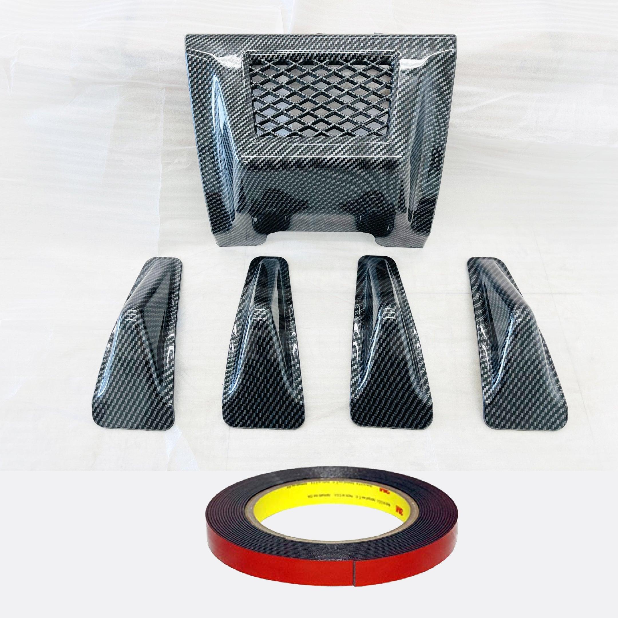 2015-2021 Subaru WRX STI VA - Rear Shark Fins & Brake Light Cover Set - Carbon Print (5pc) - Image 5