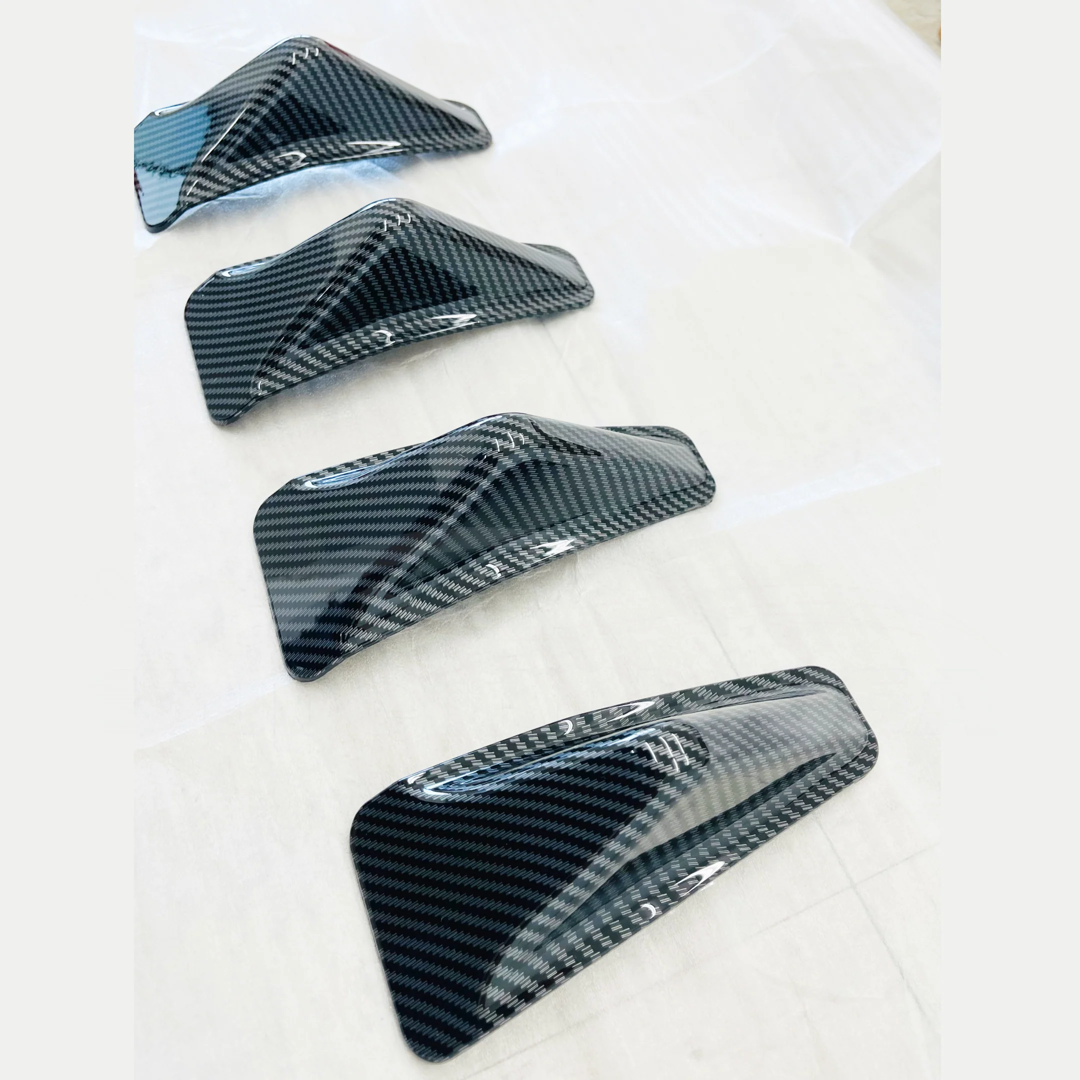 2015-2021 Subaru WRX STI VA - Rear Diffuser Shark Fins - Carbon Print (4pc) - Image 4