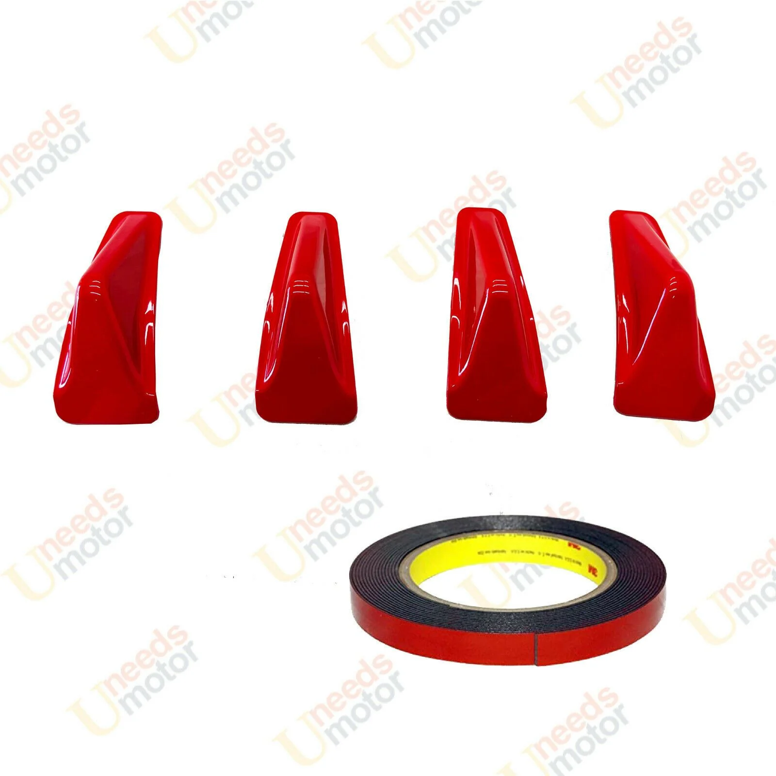 2015-2021 Subaru WRX STI VA - Rear Diffuser Shark Fins - Red - Image 4