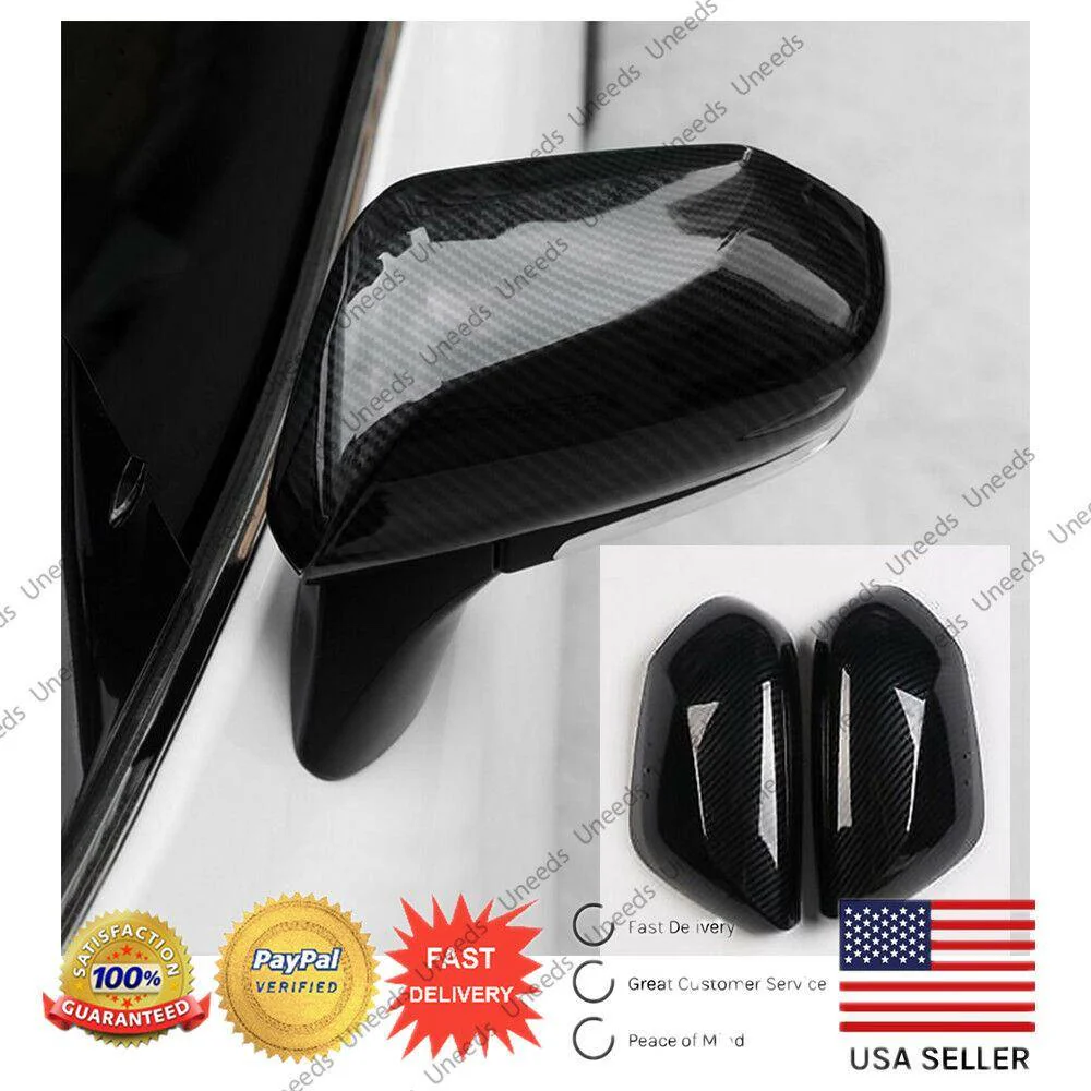 Fit 2018-23 Toyota Camry Side Door Rearview Mirror Cover Trim (Carbon Fiber Print) - Image 9