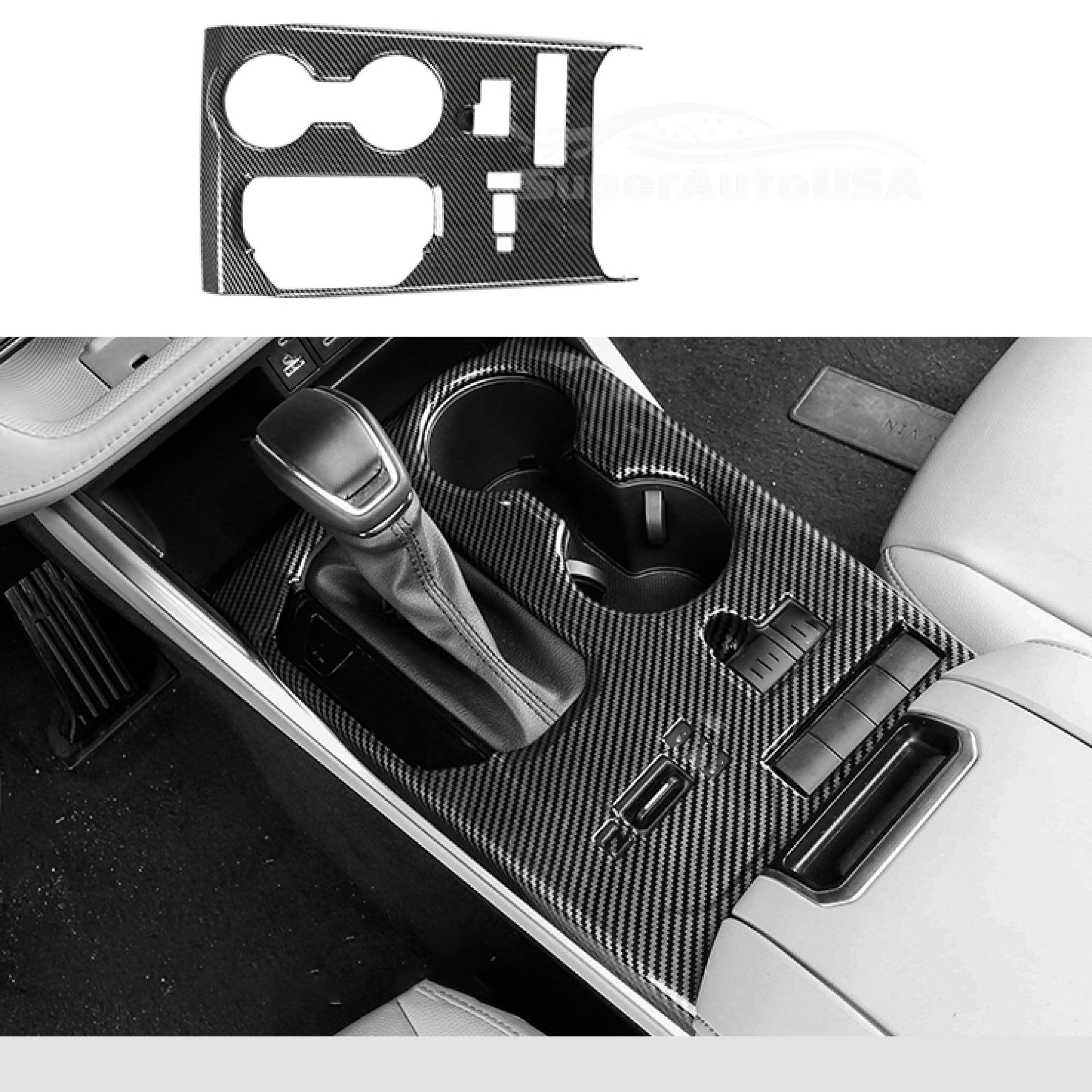 Fits 2020-2025 Toyota Highlander Gear Box Shift Cup Holder Cover (Carbon Fiber Print)