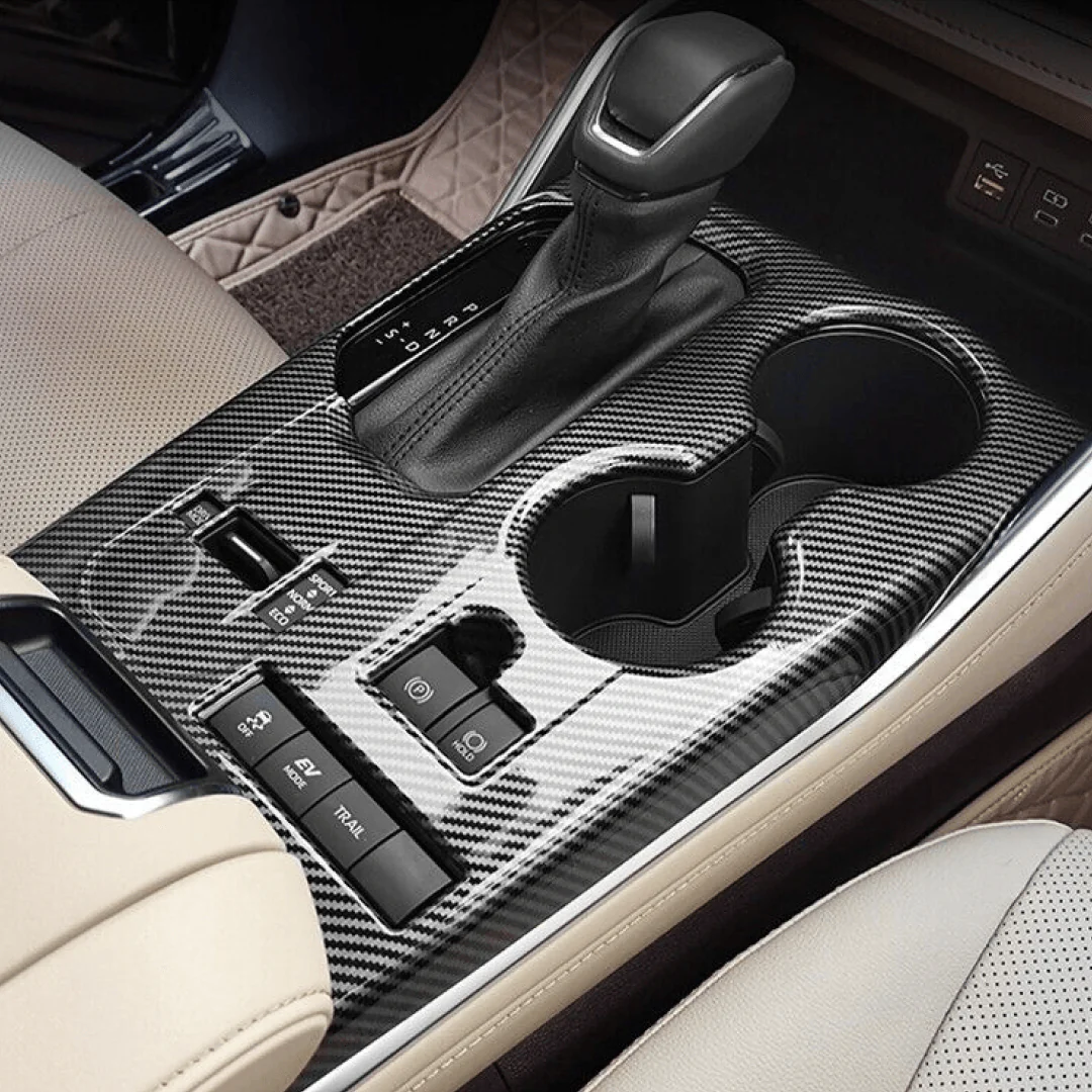 Fits 2020-2025 Toyota Highlander Gear Box Shift Cup Holder Cover (Carbon Fiber Print) - Image 2