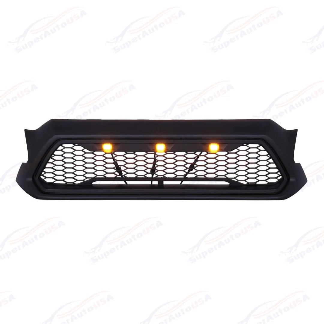 For Toyota Tacoma 2012-15 Matte Black Front Grille Bumper Grill W/LED Lights - Image 11