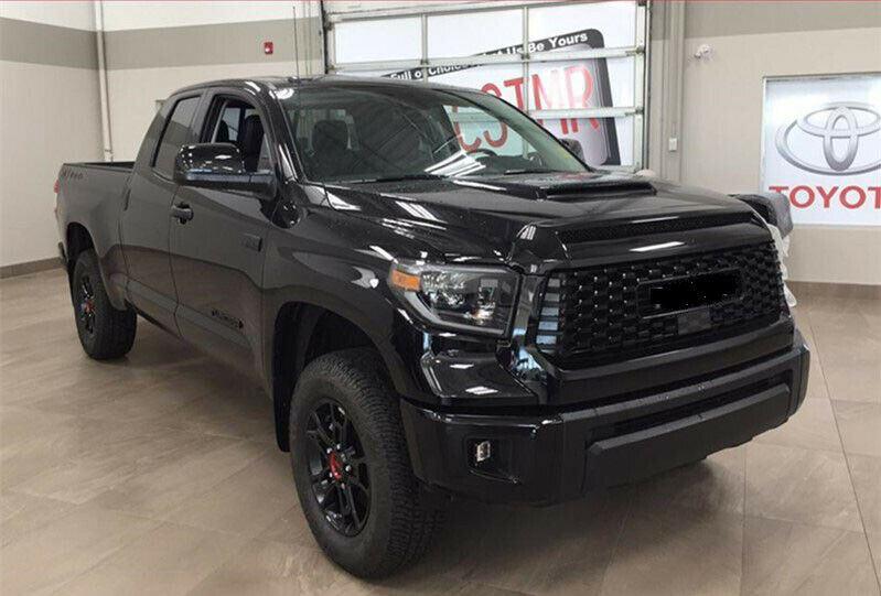 Fits 2014-2021 Toyota Tundra PRO style Front Grille Bumper Hood Black Grill (Black) - Image 6