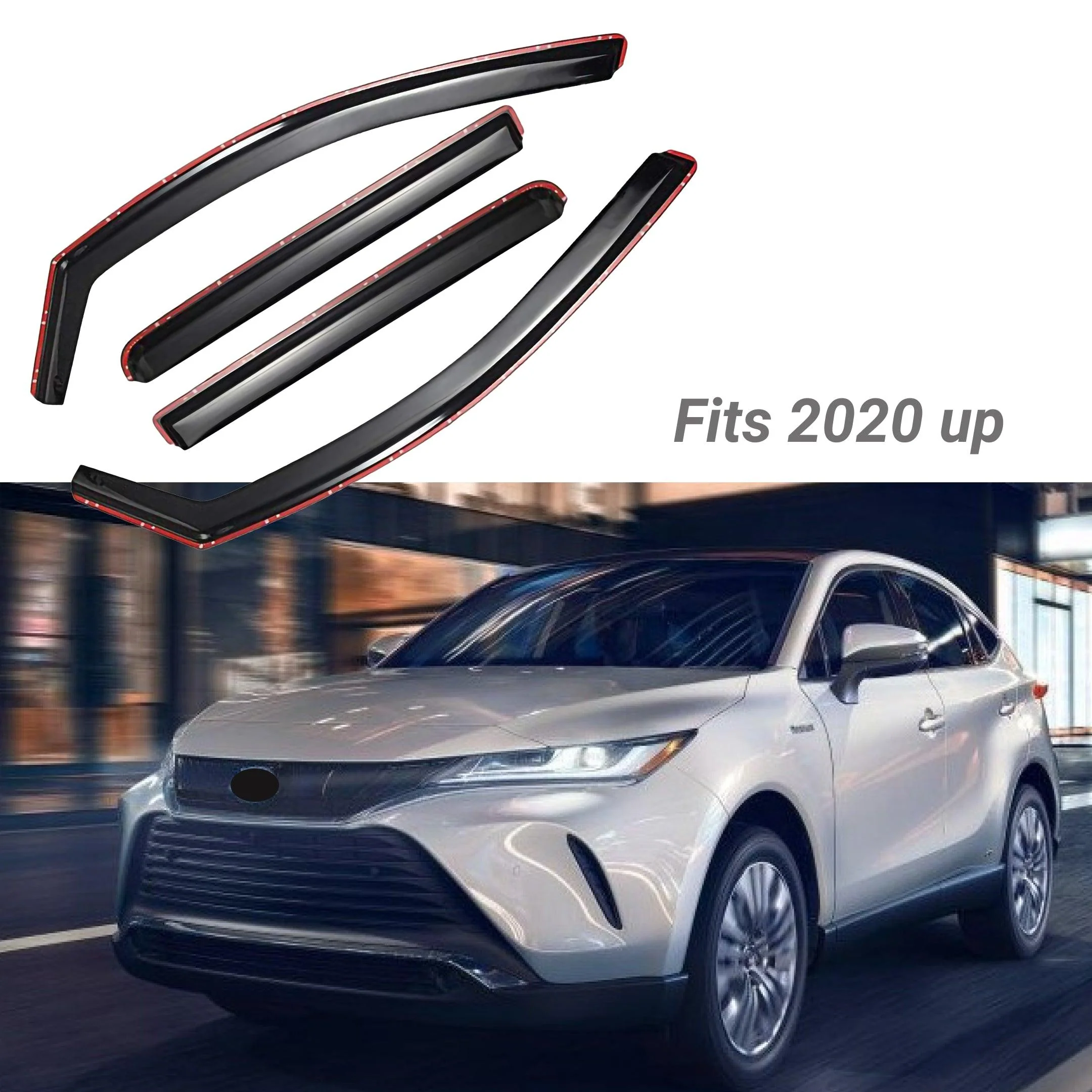 Fit 2020-2025 Toyota Venza In-Channel Vent Window Visors Rain Sun Wind Guards Shade Deflectors - Image 2
