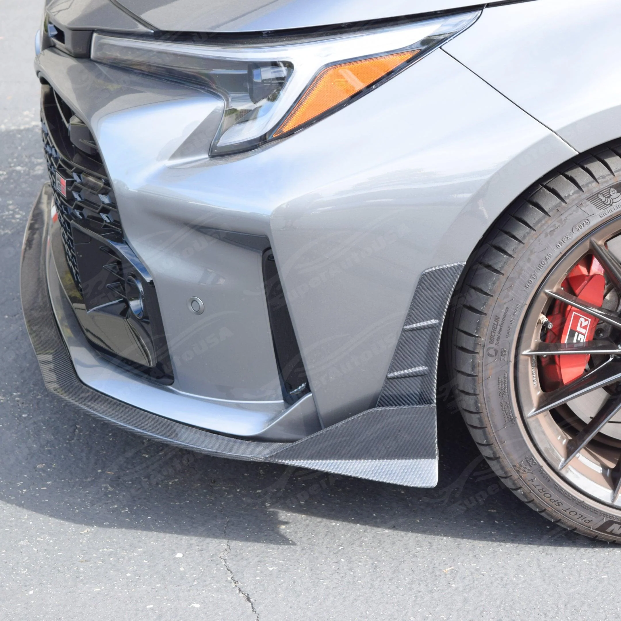Front Corner Splitter Fits 2022-2025 Toyota GR Corolla Real Carbon Fiber - Image 3