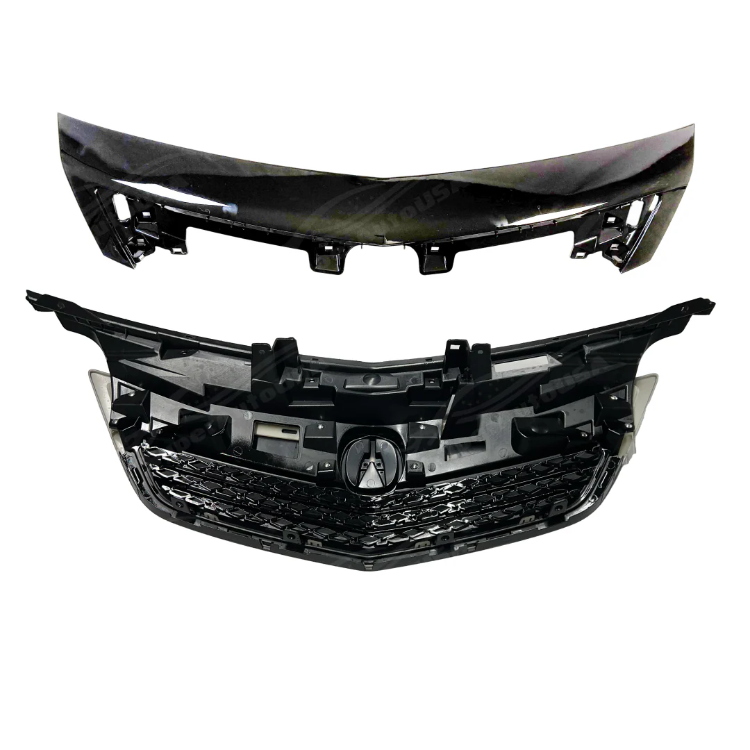 Front Grille with Upper Molding Trim for 2012–2014 Acura TL OE Style Gloss Black - Image 10