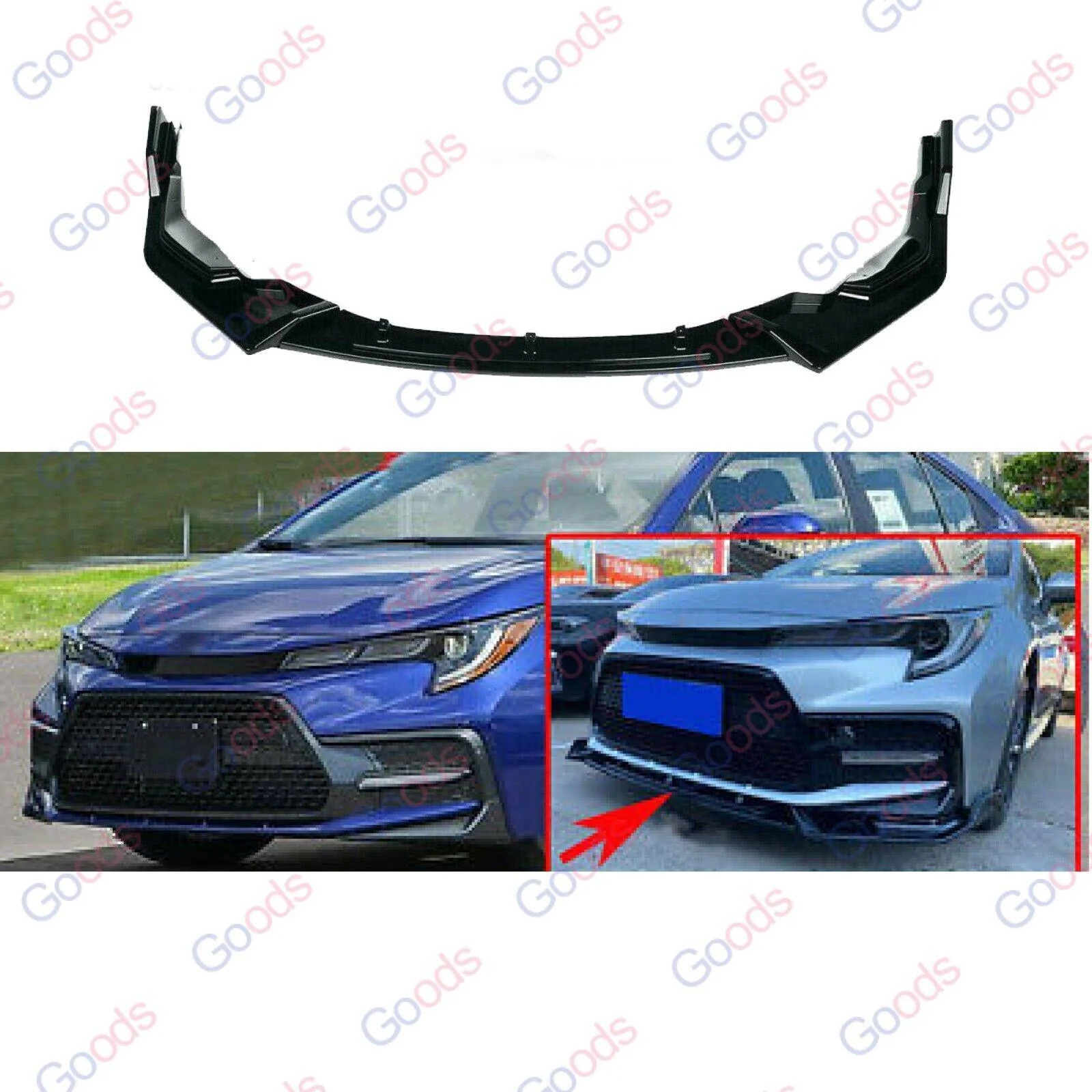Front Splitter Lip Bumper Spoiler Fits 2020-2026 Toyota Corolla SE XSE - Image 8