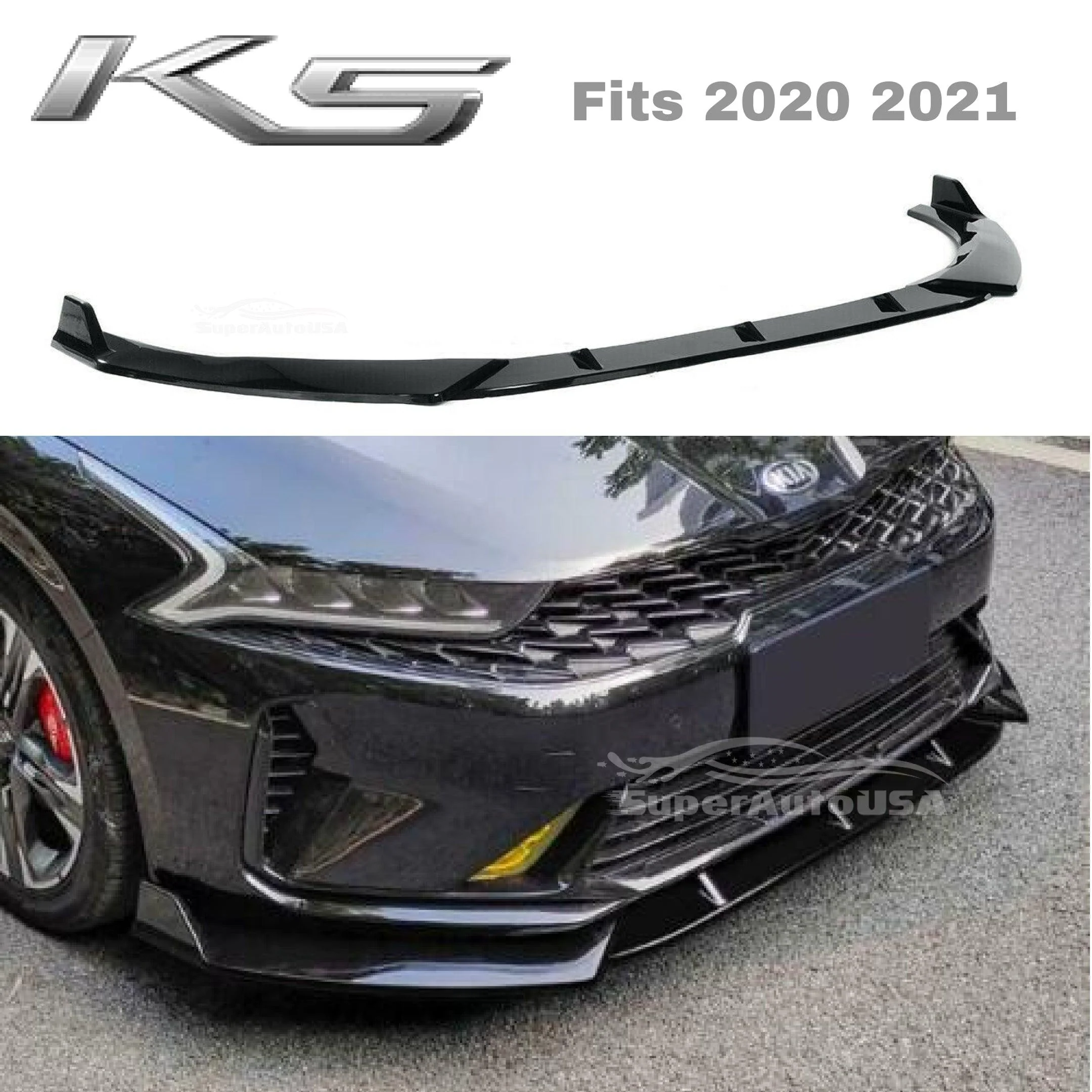 For K5 2021 2022 2023 Performance Style Front Bumper Lip (Gloss Black) - Image 2