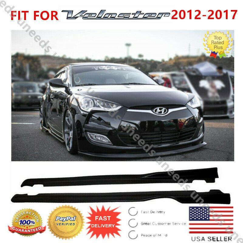 For Hyundai Veloster 2012-2017 MOD Style Side Skirts Body Kit (Unpainted Matte Black) - Image 7