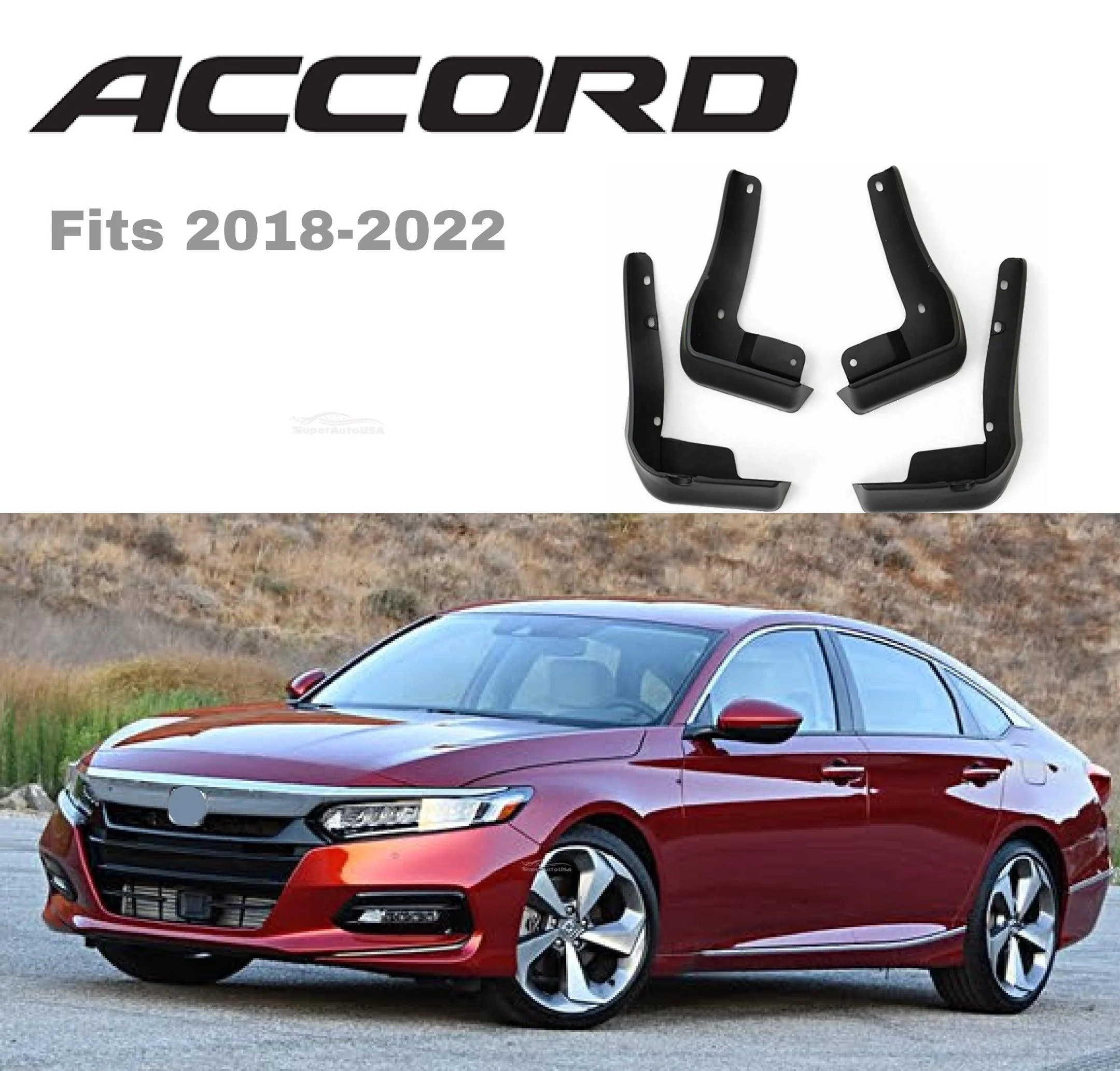 Fit 2018-2023 Honda Accord SEDAN Splash Guard Mud Flaps Fender Front Rear Kit - Image 2